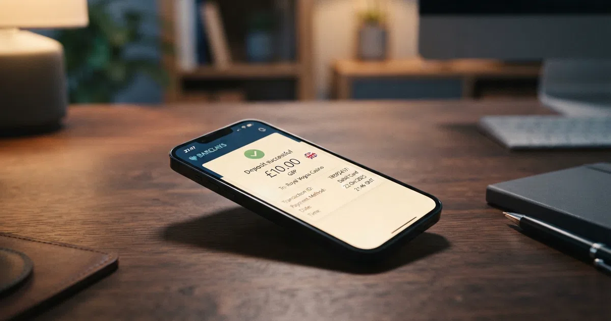 A phone screen showing a Revolut payment confirmation beside a casino deposit screen